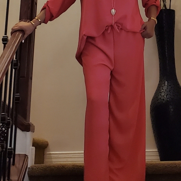 ⭐️FROM FRANCE!⭐️FABULOUS Wide Leg Pant And Tunic Top 2 Piece Set MADE IN FRANCE! - Picture 7 of 15